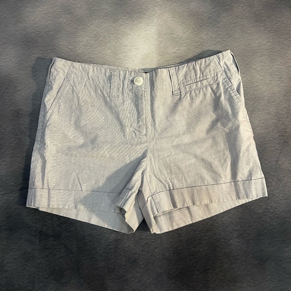 Dalia Collection Pants - Dalia Collection Blue and White Striped Cotton Coastal Shorts Size 6